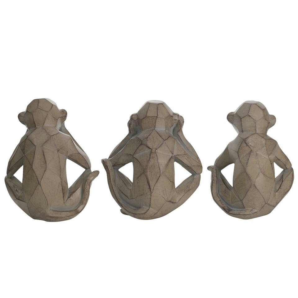 image 1 of Naturecraft Cheeky Monkeys Set Of 3 Grey