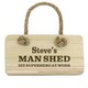 image 2 of Personalised Man At Work Wooden Sign