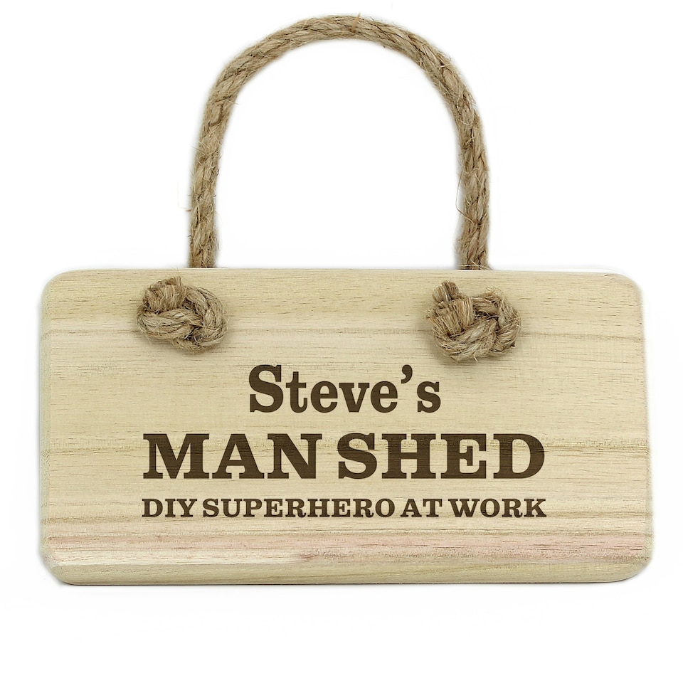 image 1 of Personalised Man At Work Wooden Sign