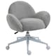 image 1 of HOMCOM Fluffy Leisure Chair Office Chair with Backrest Armrest Wheels Grey