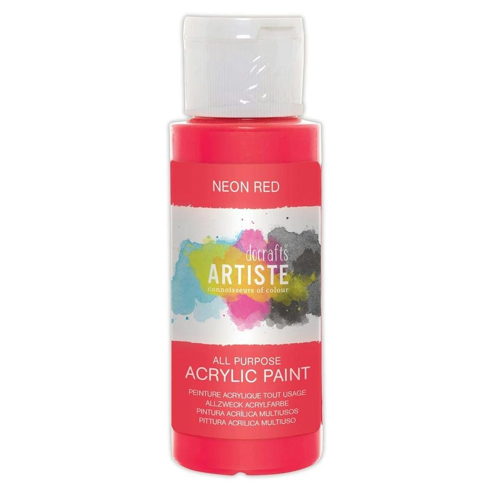 Artiste Acrylic 2Oz - Neon Red - Docraft - DOA 766075 Multi