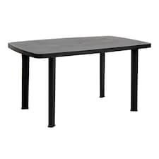 Plastic Large Outdoor Dining Garden Table | Black | 1