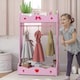 image 2 of AIYAPLAY Kids Clothes Rail w Storage Shelves for Bedroom, Nursery, Pink