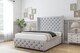 image 3 of Sloomy Luthor Silver Plush Divan Bed Base No Drawers With 54 Inch Wingback Headboard & 12 Inch Matching Footboard | Silver | Silver | Double | 1