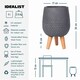 image 3 of Honeycomb Style Dark Grey Planter with Legs, Round Indoor Plant Pot Stand for Indoor Plants by Idealist Lite D21 H34 cm, 6L