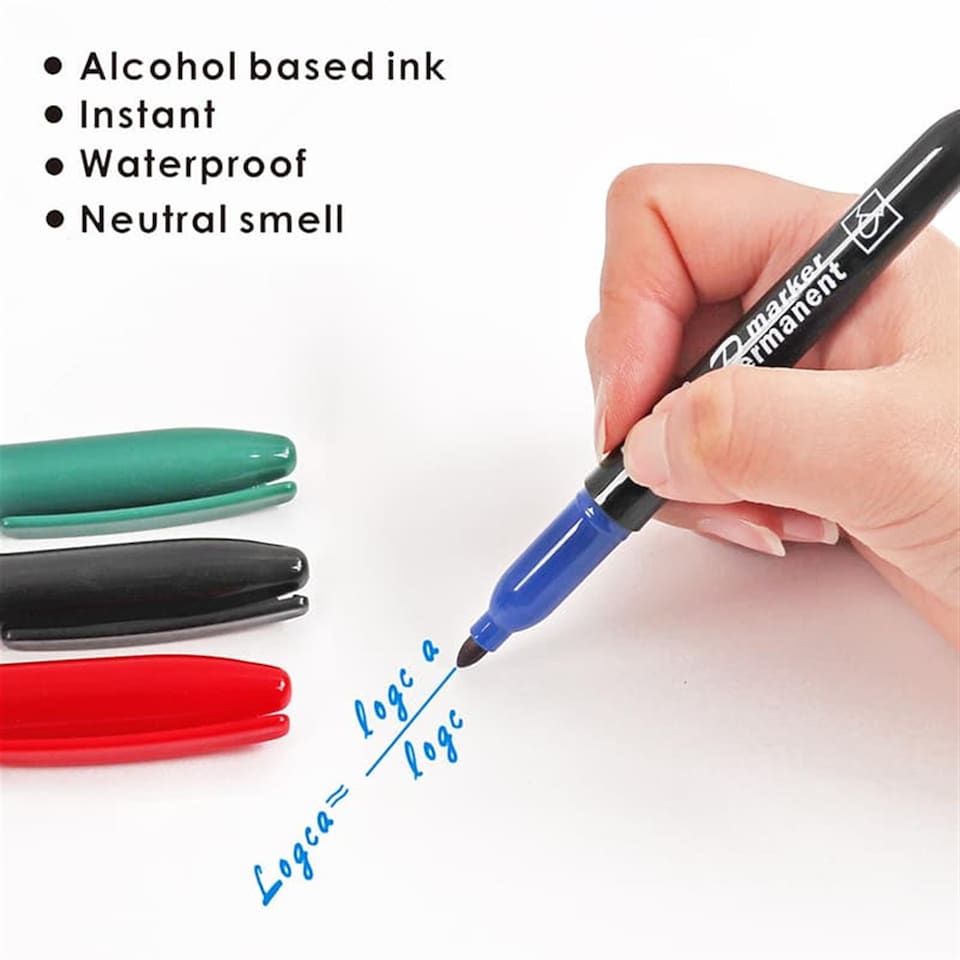 image 1 of Pack of 4 Colors Smooth Ink Easy Dry Permanent Marker Pens