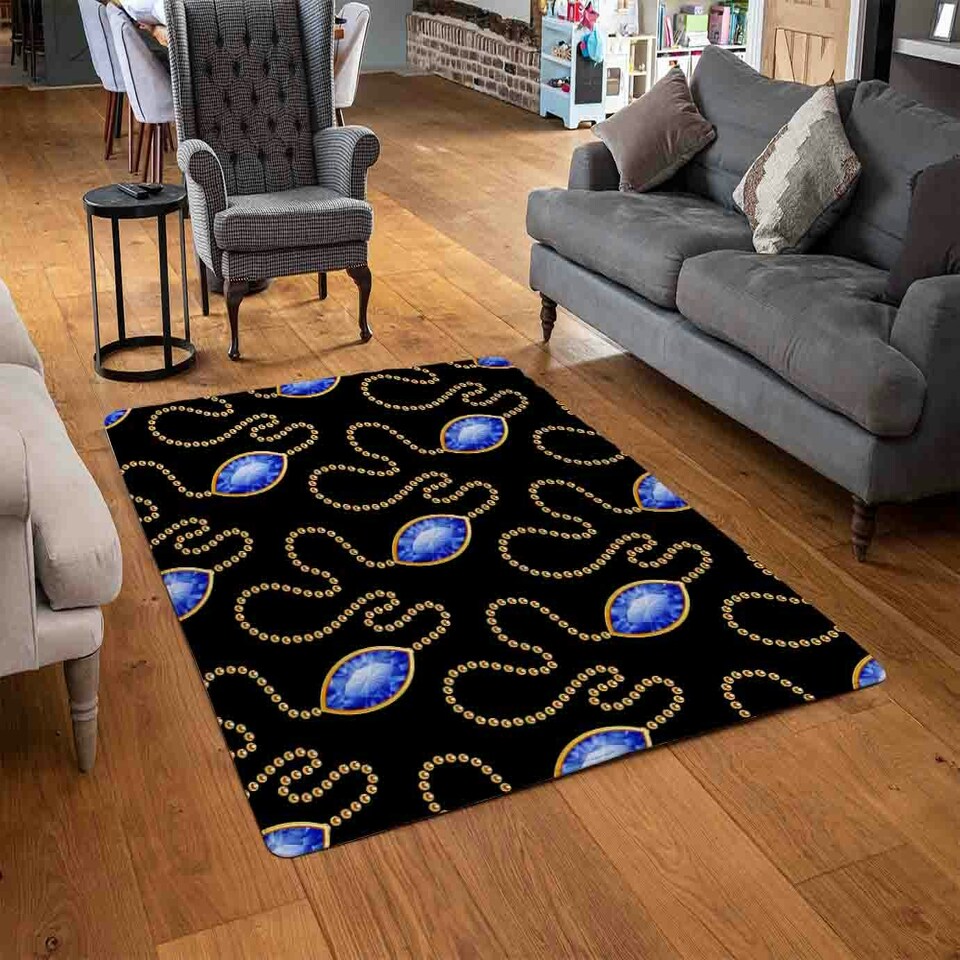 image 1 of Diamond Necklaces (Rug) Black | Large: 140x200cm