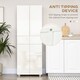 image 7 of HOMCOM 4-Door Kitchen Cupboard, Tall Freestanding 5-Tier Storage Cabinet with 3 Adjustable Shelves, 2 Drawers for Living Room, Dining Room, Push to Open Design, High Gloss White
