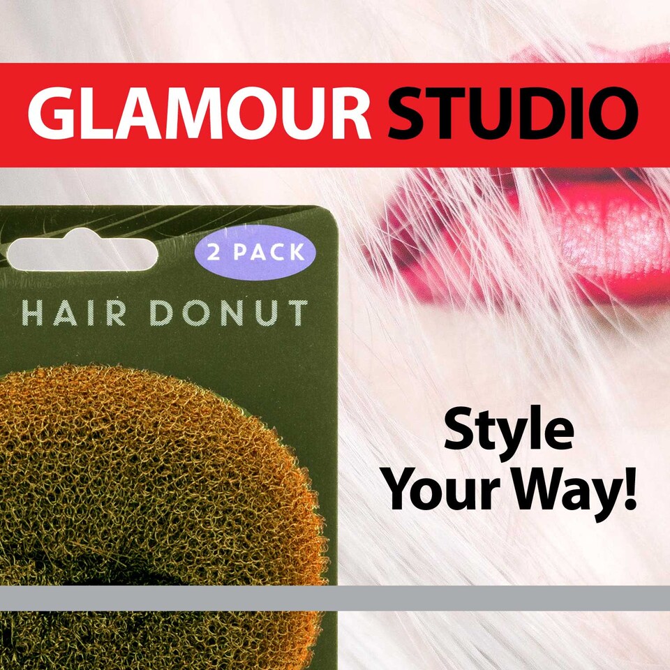 image 1 of PMS Large Brown Hair Donuts 2-Pack - Mesh Bun Makers