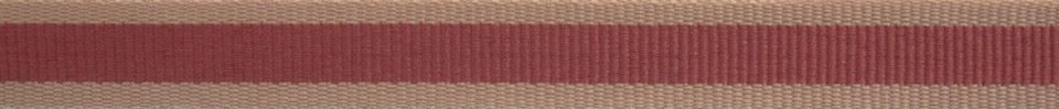 Berisfords Dusky Pink 15mm Oatmeal Stripe Ribbon for Dressmaking - per metre