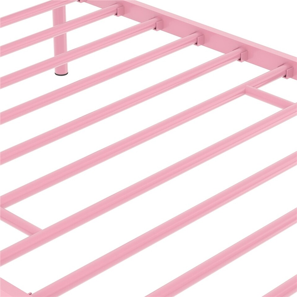 image 1 of Yaheetech 3ft Single Vintage Iron Platform Bed with High Headboard Pink
