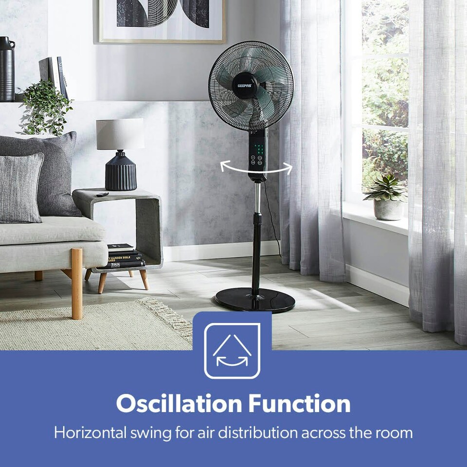 image 1 of GEEPAS 16’’ Pedestal Fan with Remote Control – 60W