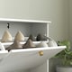 image 8 of HOMCOM Narrow Shoe Cabinet with 4 Flip Drawers Adjustable Shelves White | Gold | 119.5W x 23.5D x 87H cm