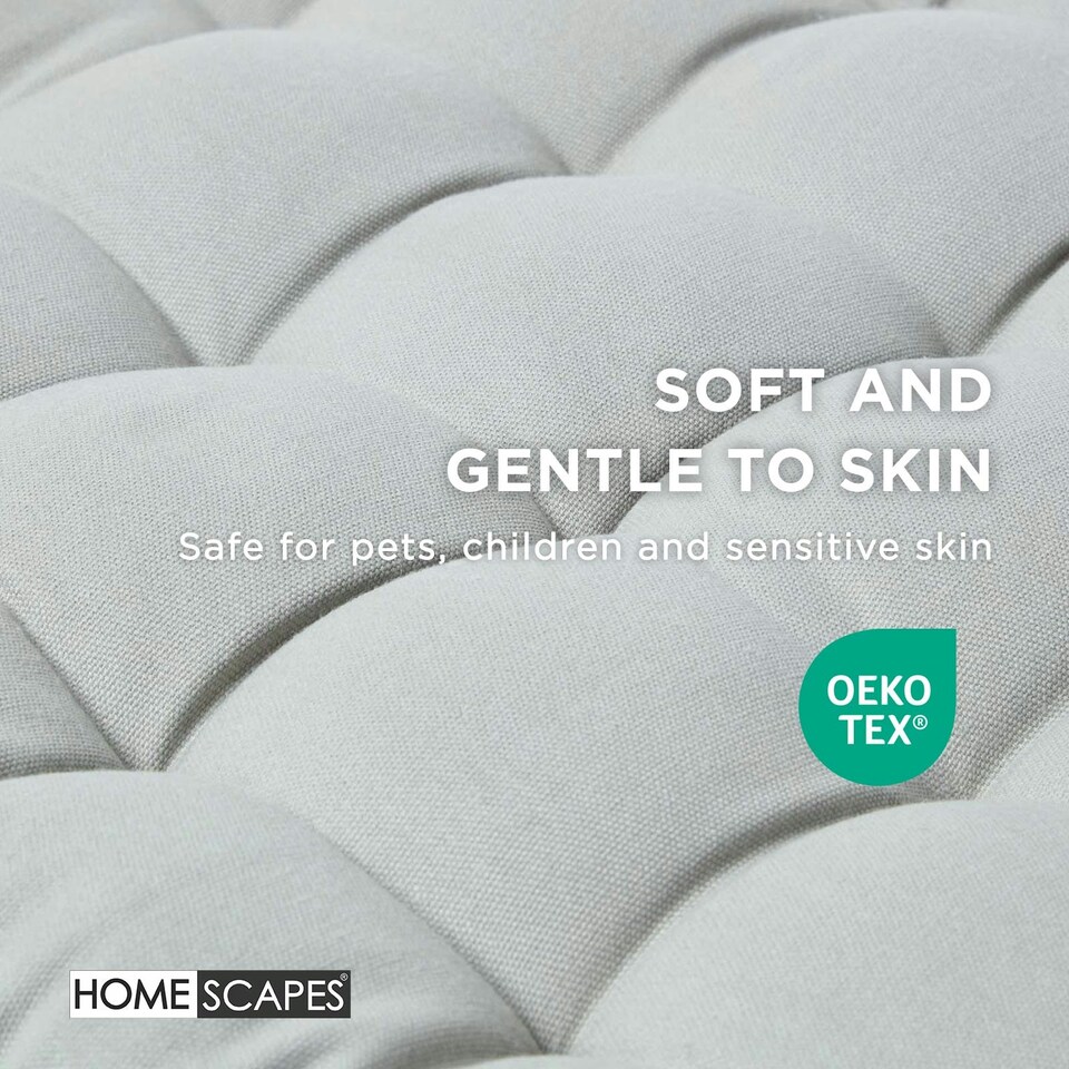 image 1 of Homescapes Garden Bench Cushion Luxury 3 Seater 100% Cotton Indoor Outdoor Seat Pad Grey | 143 x 48 cm