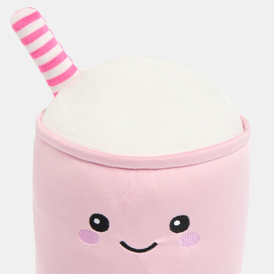 image 1 of OHS Sweetie Pie Filled Novelty Scatter Cushion Soft Fleece Toy Pillow | Pink | Molly the Milkshake