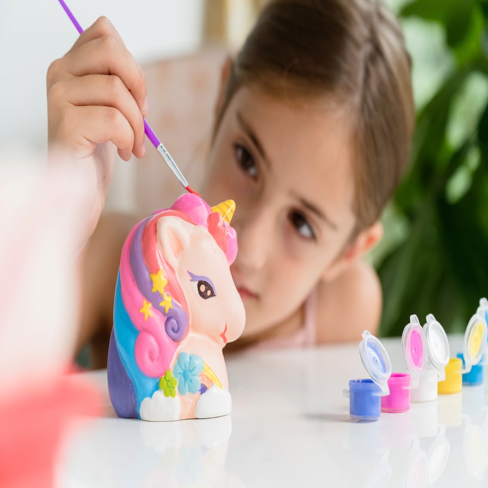 image 1 of KidzMaker - Paint Your Own Mini Glitter Unicorn Bank