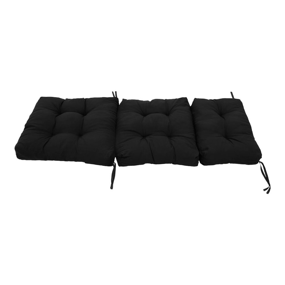 image 1 of Living and Home Adirondack Patio Chair Cushion, 130x55cm, Black