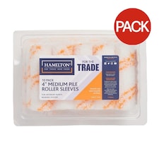 Hamilton Medium Pile Paint Roller Sleeve (Pack of 10) - White/Orange - 4in