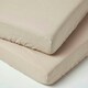 image 1 of Homescapes Natural Linen Cot Bed Fitted Sheets 70 x 140 cm, Pack of 2