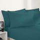 image 3 of OHS Soft Cosy Microfibre Plain Duvet Cover and Pillowcase Set Green | Teal | Double