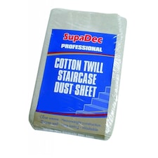 SupaDec Cotton Twill Staircase Dust Sheet - White - 7.3 x 0.9m