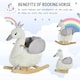 image 4 of HOMCOM Cute Kids Ride-On Rocking Swan w/ Sound Handlebars Seat Belt Plush Body