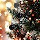 image 4 of 30mm/24Pcs Christmas Baubles Shatterproof Black,Tree Decorations