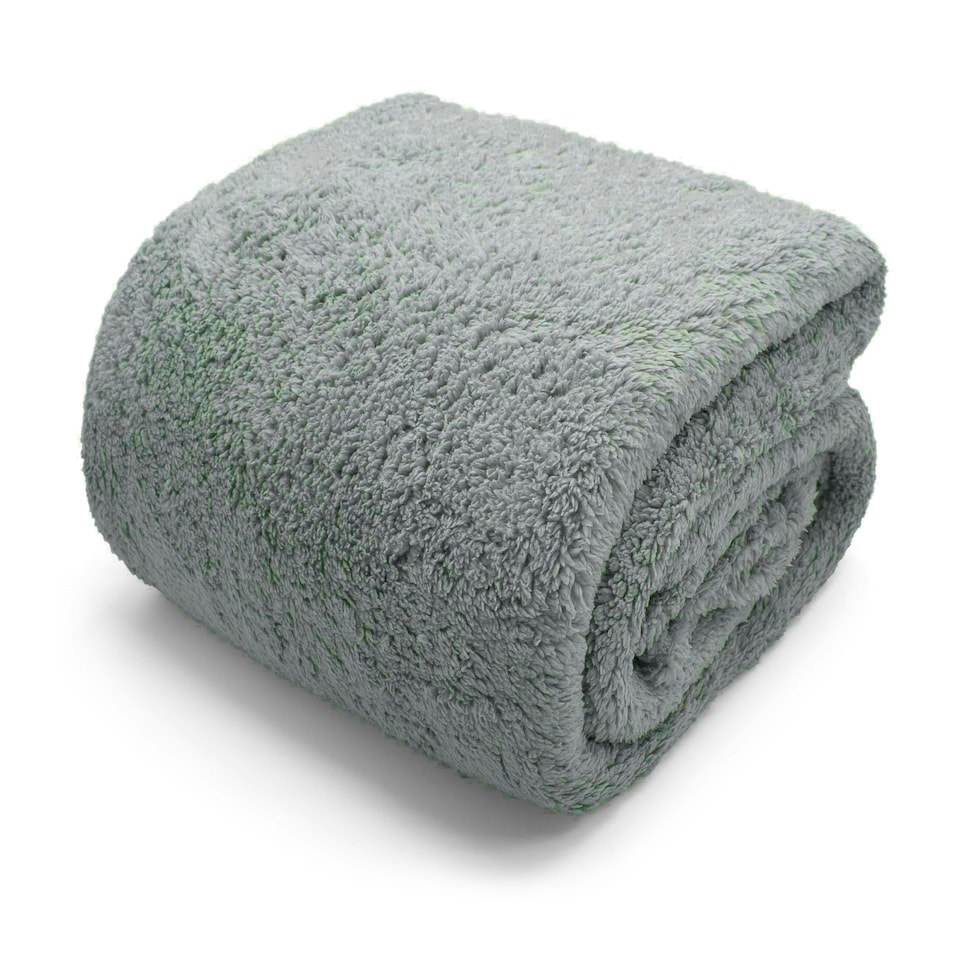 image 1 of Velosso Plain Teddy Fluffy and Warm Fleece Duvet Cover Set Silver | Silver | King