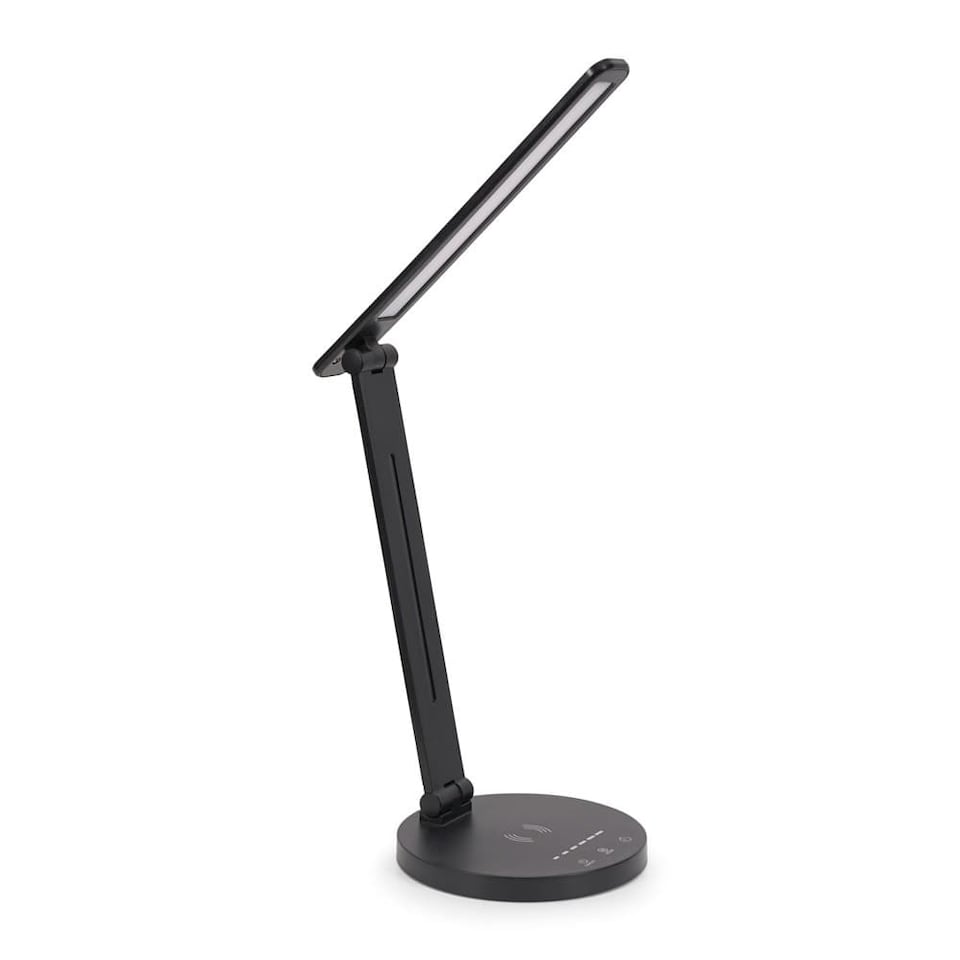 image 1 of ValueLights Kiko Adjustable Black Dimmable LED Wireless Charger Desk Lamp