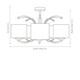 image 4 of Silver Curved 5 Lights Semi Flush Chandelier