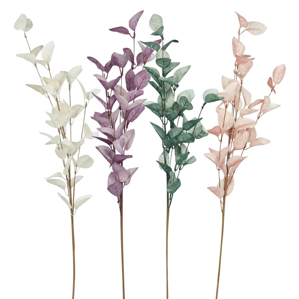 image 1 of Pack of 4 x 80cm Artificial Faux Realistic Persimmon Leaf Leaves Foliage Decor