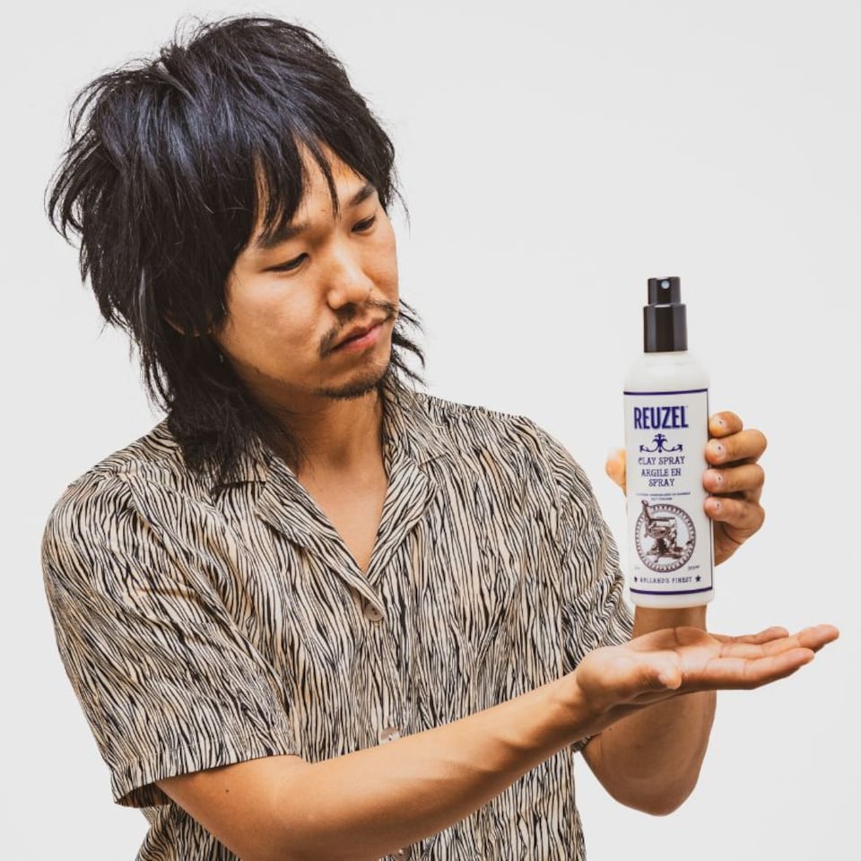 image 1 of Reuzel Clay Hairspray for Men, Texturizing & Volumizing Spray, Matte Finish, Lightweight Hold, 3.38oz 100ml