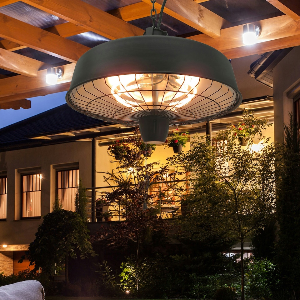 image 1 of Outsunny Adjustable Infrared Halogen Ceiling Mounted Light Heater 1000/2500W