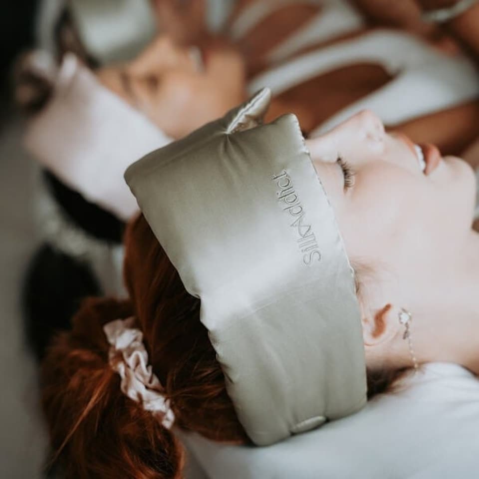 image 1 of Silk Addict 100% Mulberry Silk Sleep Mask – Olive Green | Green | 1