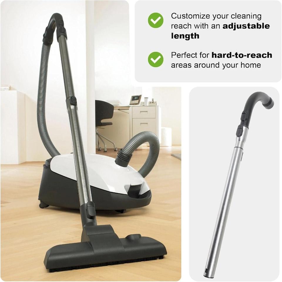 image 1 of SPARES2GO Telescopic Rod Tube Handle for Miele C1 C2 C3 S4 S5 S6 S7 S8320 Cat Dog Classic