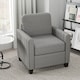 image 2 of HOMCOM Armchair, Channel Tufted Modern Fabric Accent Chair, Comfy Upholstered Reading Lounge with Spring Cushion, Back Pillow, for Living Room, Bedroom, Office, Light Grey | Grey | One Size