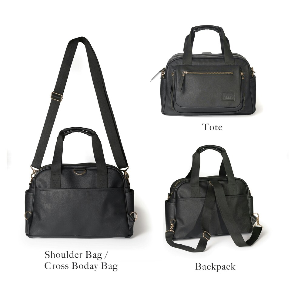 image 1 of Allis Baby Changing Bag with Changing Mat - Black Black