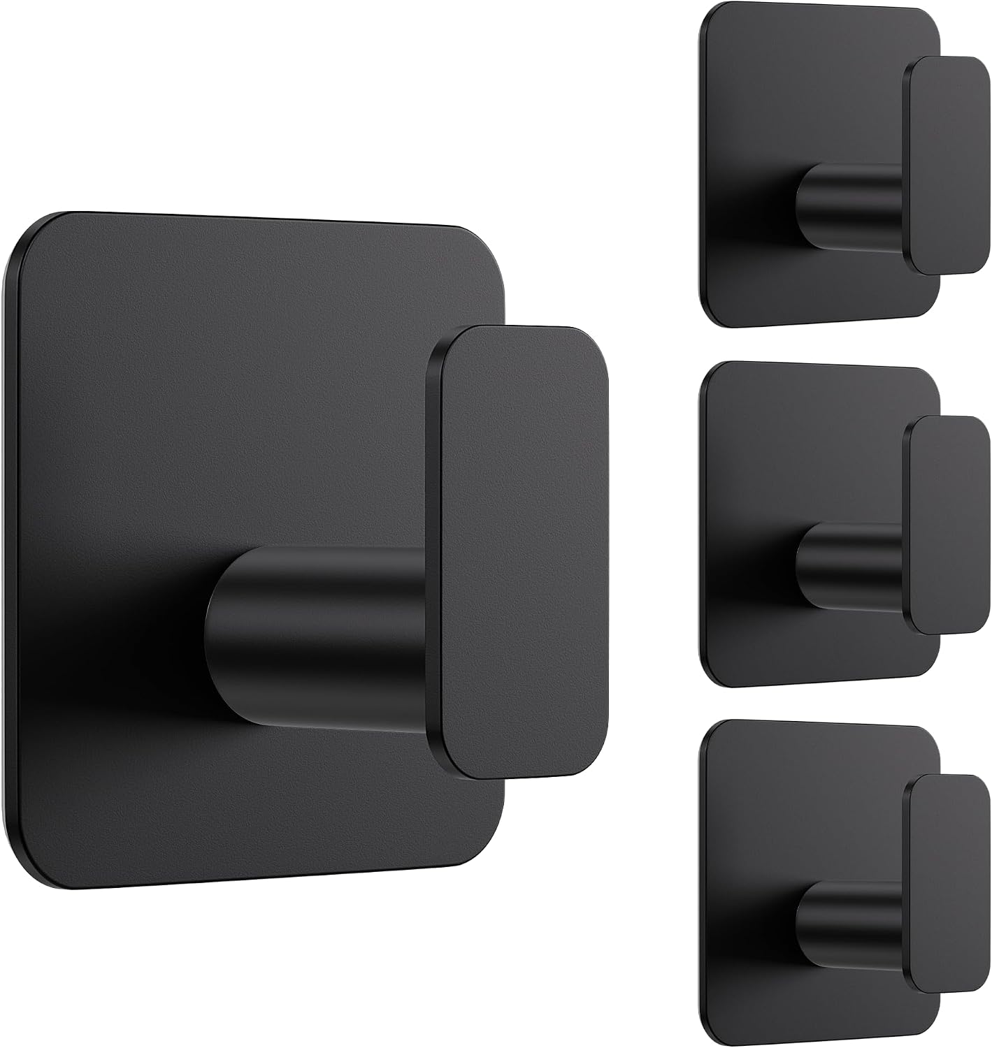 4 Pack Large Self Adhesive Hooks, Heavy Duty Wall Hook 10kg(Max), Stainless Steel Strong Sticky Hooks for Hanging for Towel, Coat, Robe, Stick on Bath
