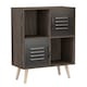 image 1 of Anthracite Oak 4-Cube Storage Unit with 2 Metal Doors and Legs | Black | Black & Pine | 1
