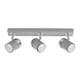 image 1 of ValueLights 3 Way Adjustable Gloss Grey & Silver Chrome Straight Bar Ceiling Spotlight Fitting - Complete with 5w LED GU10 Light Bulbs 6500K Cool White | Grey