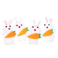 Easter Bunnies with Carrots Decoration - Pack of 4