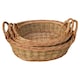image 3 of Set of 3 Two Tone Green Oval with Handles Willow Trays | Brown | Brown | Set of 3