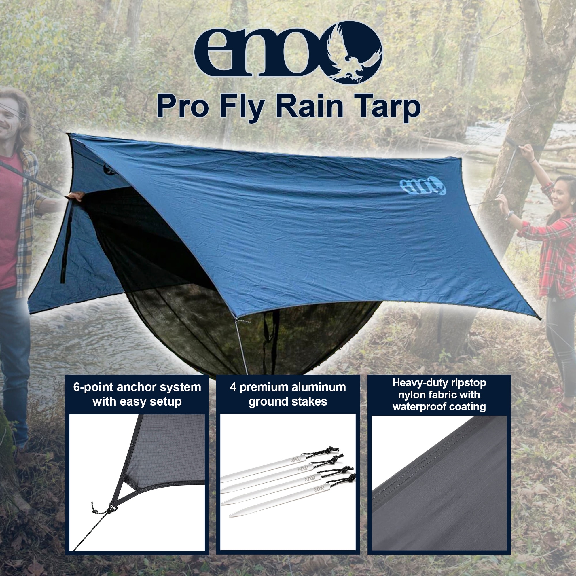 ProFly Rain Tarp - Lightweight Durable Waterproof Shelter for