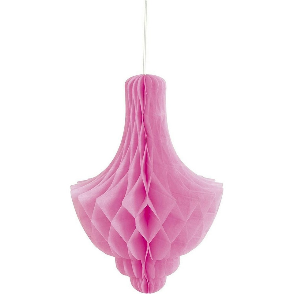 Unique Party Tissue Paper Chandelier Hanging Decoration - Hot Pink - One Size
