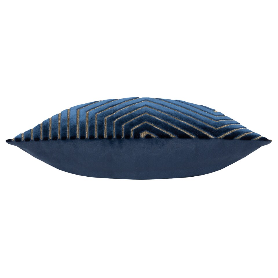 image 1 of Paoletti Evoke Cut Velvet Cushion | Blue | Navy | 45 x 45cm | 1