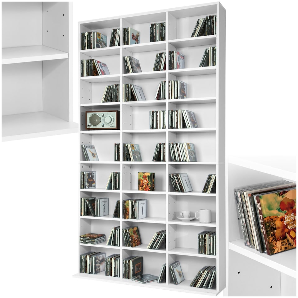 image 1 of CD Shelf Unit Christel - 27 compartments for up to 1080 CDs White