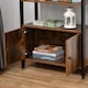 image 8 of HOMCOM Industrial Bookshelf, Storage Cabinet with 3-Tier with Doors, for Home Office, Living Room Rustic Brown