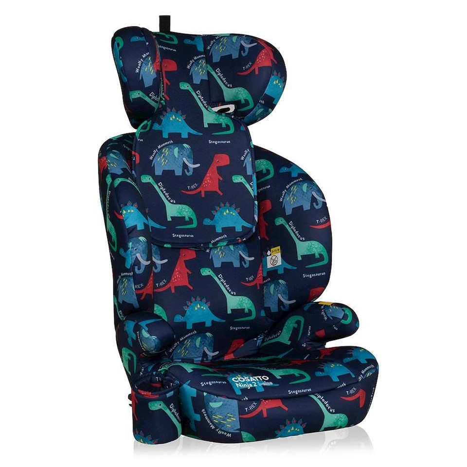 image 1 of Cosatto Ninja 2 iSize Car Seat High Back Booster - Suitable from 100cm-150cm, Forward Facing, ISOFIX Fitting (D is For Dino)