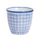 image 1 of Nicola Spring Hand-Printed Plant Pot - 14cm - Navy | Blue | Blue