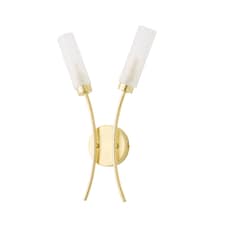 ValueLights Maya Brushed Gold 2 Way Curved Upright Wall Light | Gold